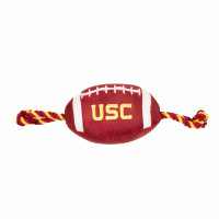 USC Trojans Cardinal Block Football Nylon Dog Toy